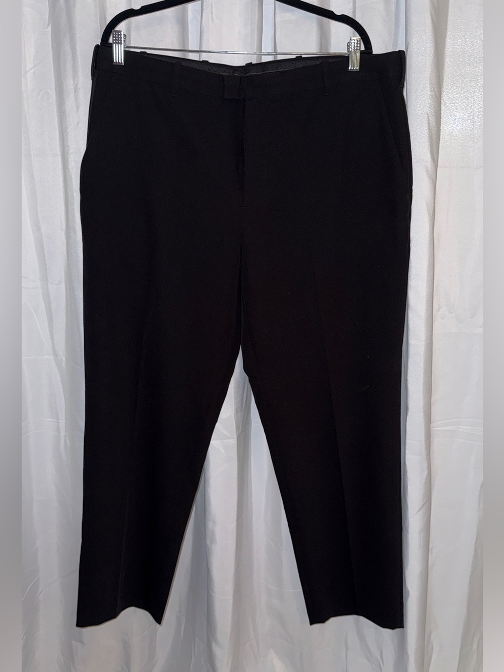 Van Heusen Black Men's Dress Pants - Flat Front